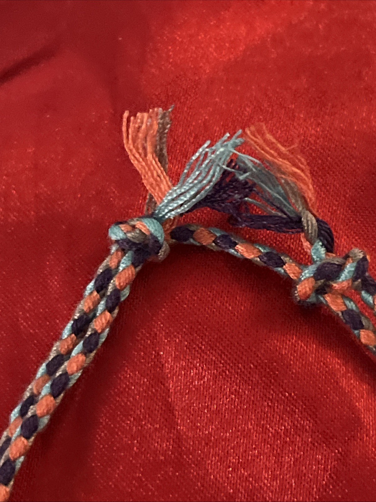 NEW BOHO BRAID THREAD FRIENDSHIP BRACELET ADJUSTABLE KNOT PURPLE PEACH AQUA NIP