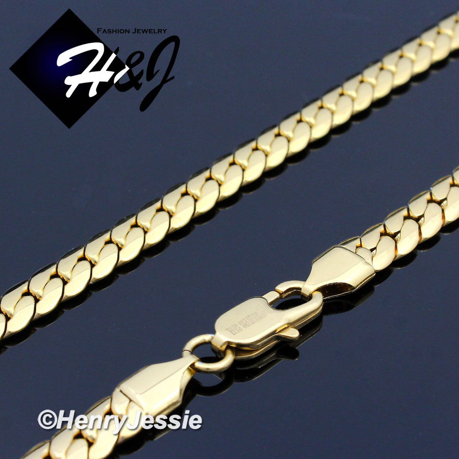 8.5″MEN Stainless Steel 8mm Gold Plated Miami Cuban Curb Chain Bracelet*GB155