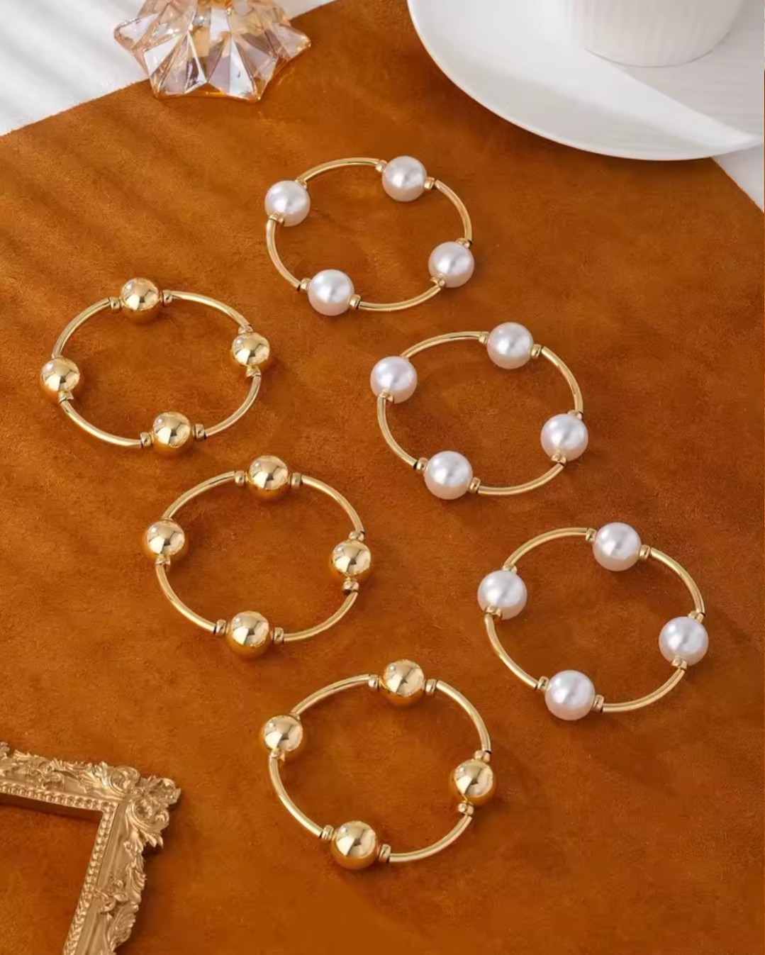 3-piece retro pearl bracelet set, European and American style