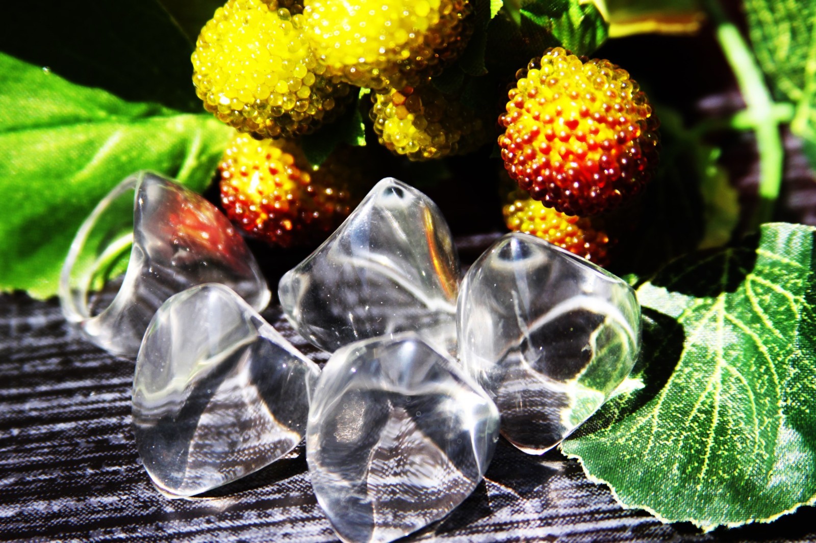 Clear cocktail lucite resin plastic ring.