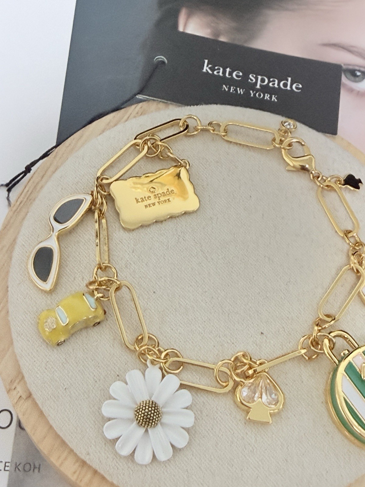 Kate Spade Off We Go Travel Charm Bracelet New