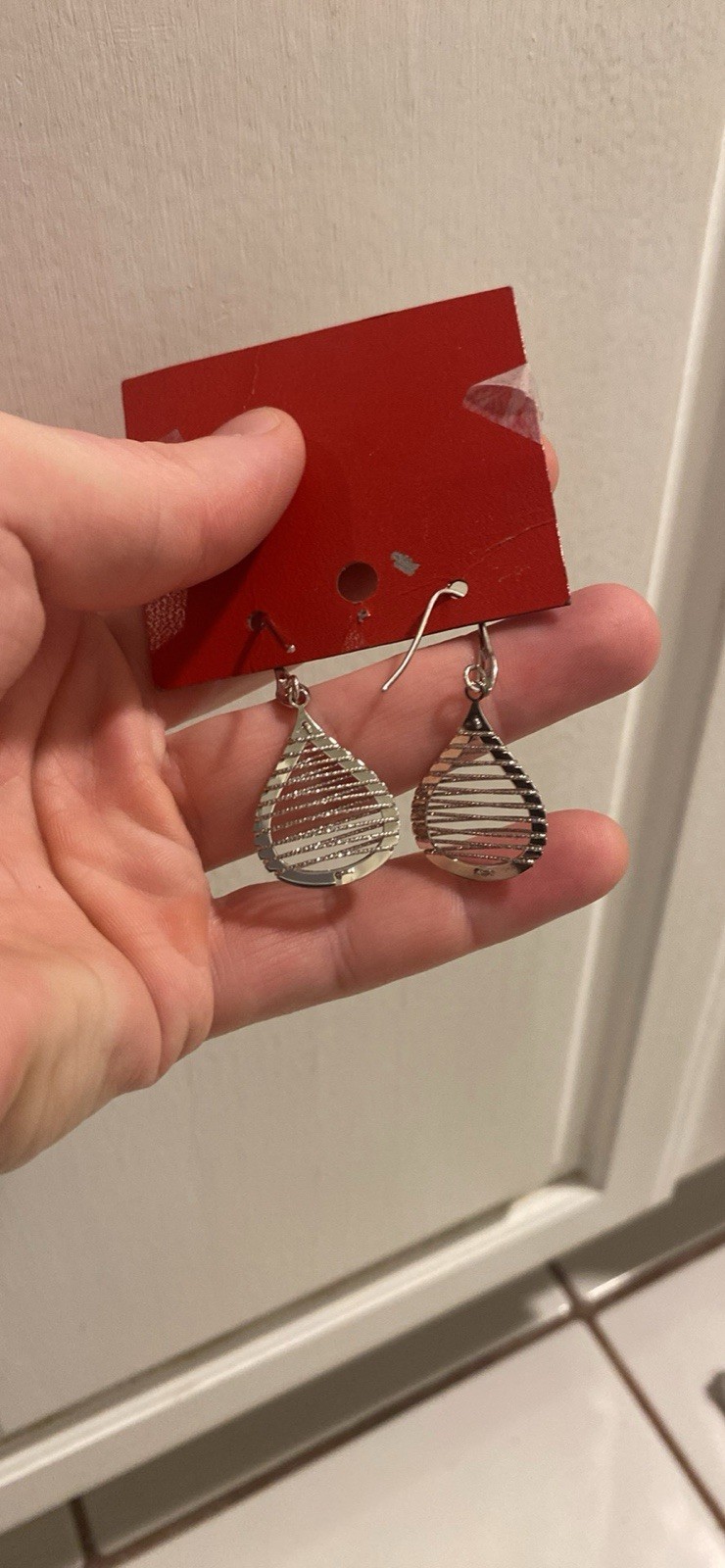 925 Sterling Silver Wire Tear Drop Dangle Earrings