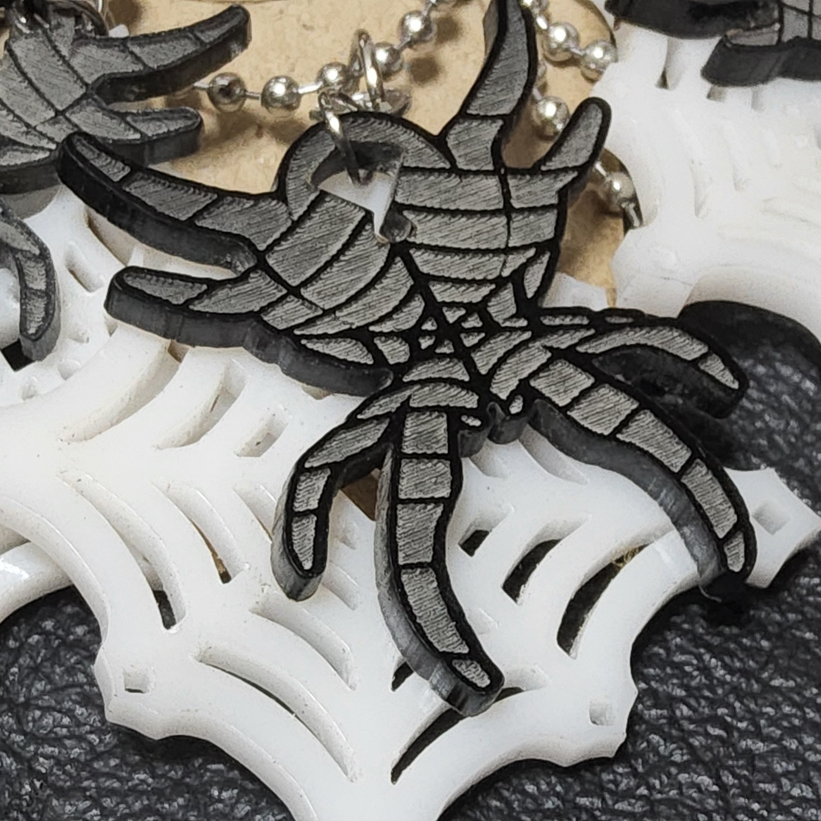 Bundle spider queen art magnets arachnid web earrings necklace goth pinup scifi