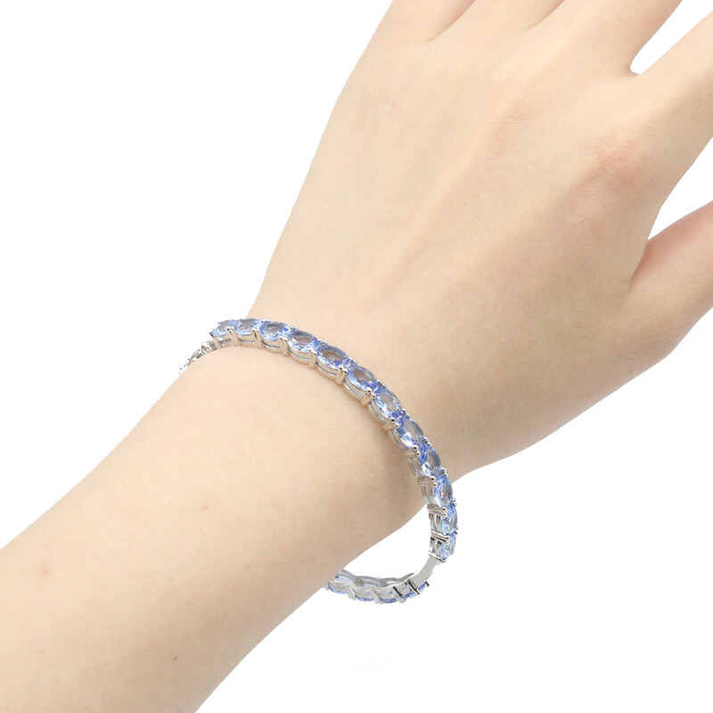 Buy 2 Get 1 Free Violet Tanzanite Ladies Daily Wear Silver Bangle Bracelet 8.0″