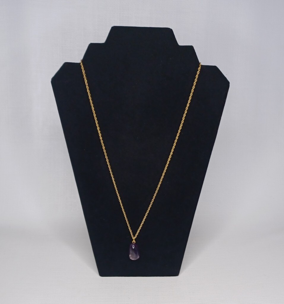 Gemstone Gold Tone Pendant Necklace 4 Interchangeable Gemstones