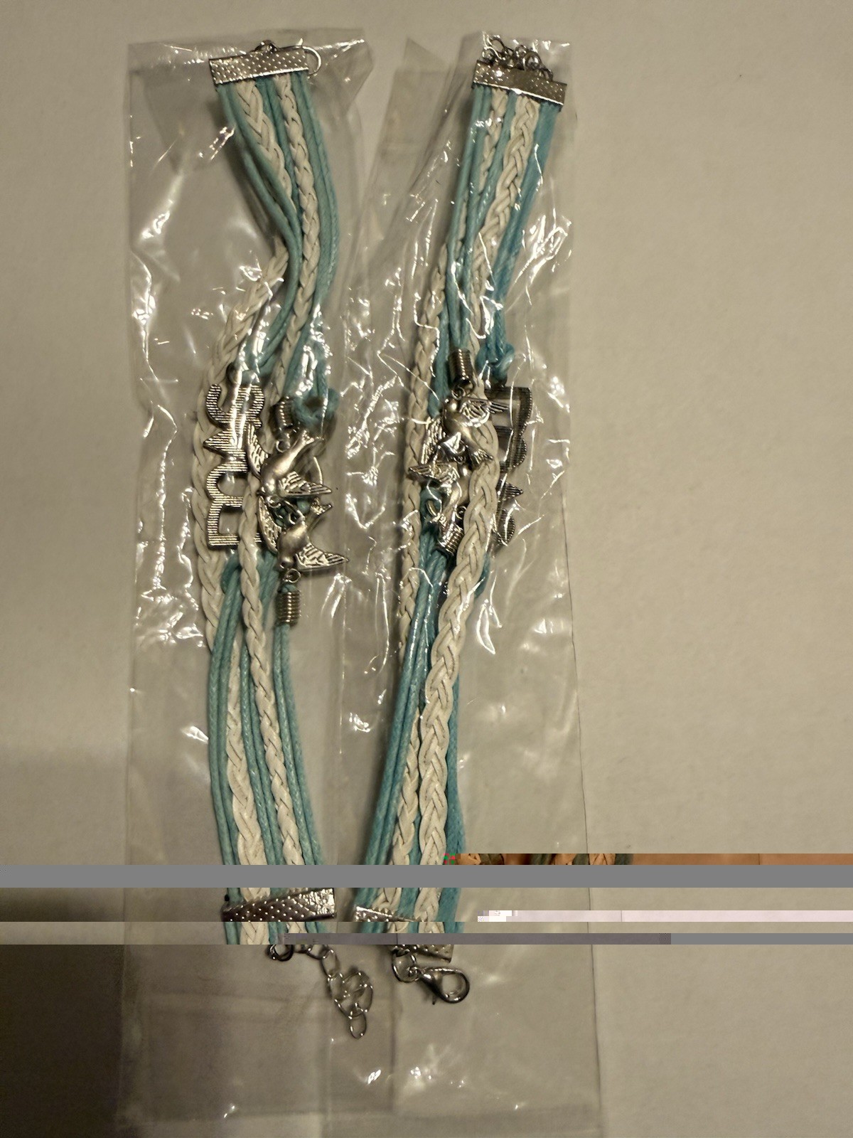 Lot Braided Cord Charm Bracelets Faux Leather Multicolor Adjustable Lobster