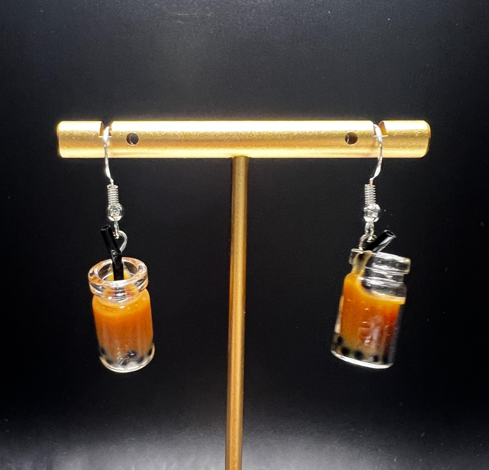 ESPRESSO BOBA TEA Dangle Earrings Espresso Boba Tea Earrings Collection