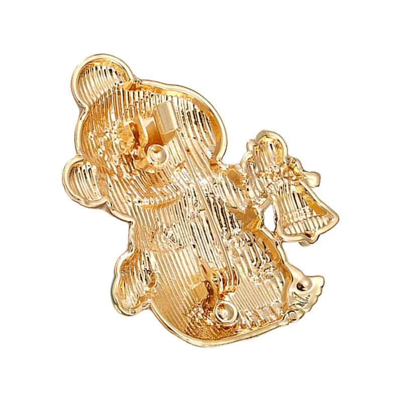 Snowman Christmas Brooch Pin Bell Holiday Rhinestone Lapel Pin 2 Color Gift