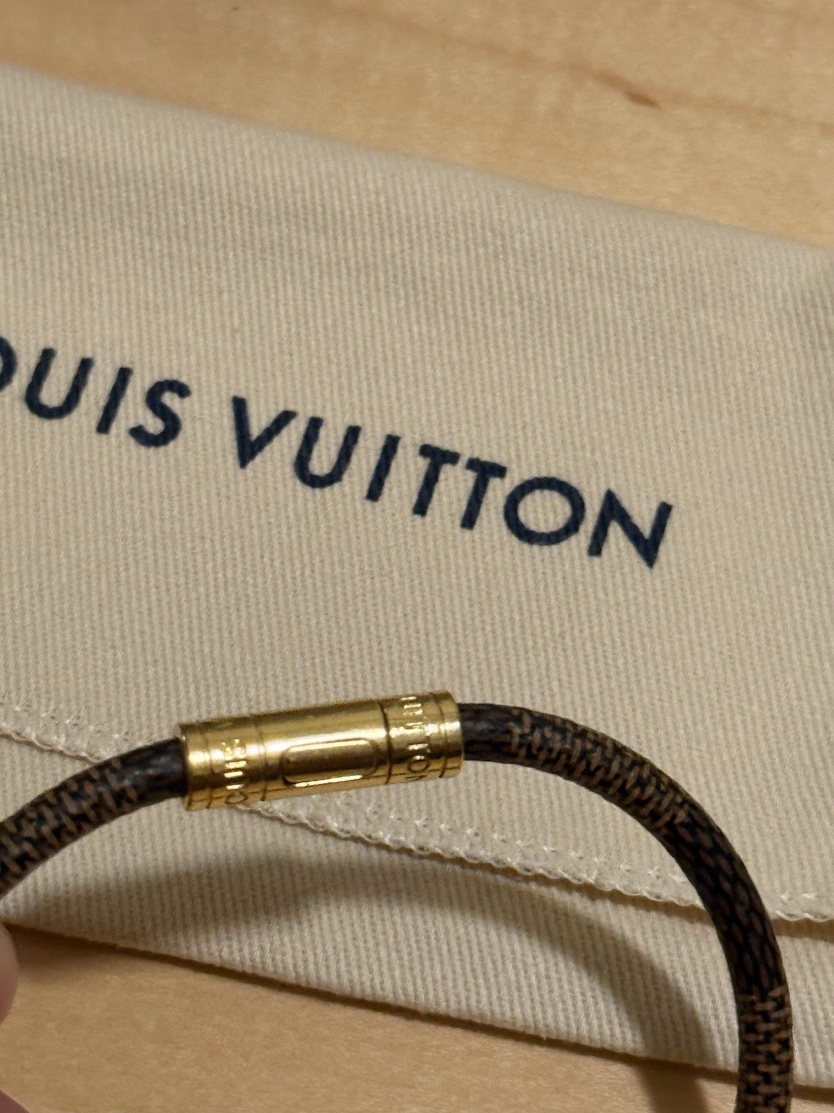 Louis Vuitton Damier Ebene Keep It Bracelet Size 21 Cm Very Good Preowned LV