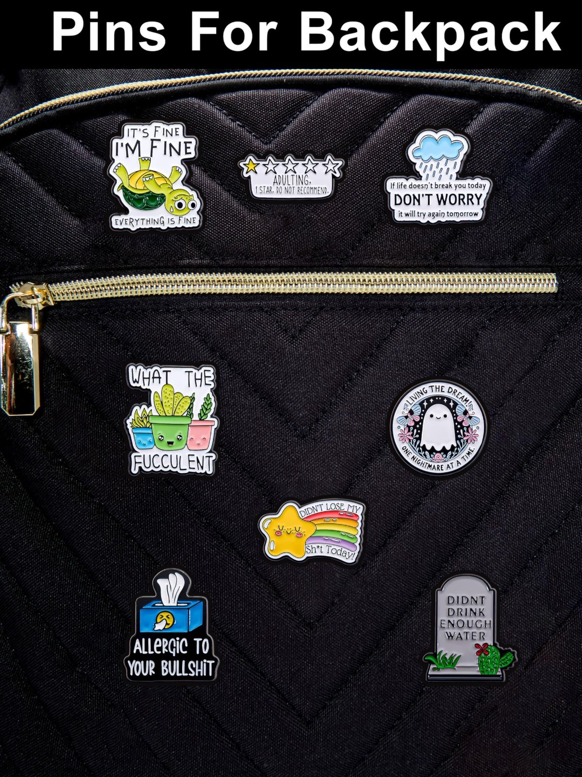 Humorous Enamel Pins for Adults – Funny Metal Pins for Backpacks, Jackets & Hats