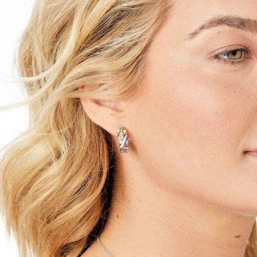 NWTag Brighton TRUST YOUR JOURNEY HOOP Earrings PASTEL Crystals MSRP $98
