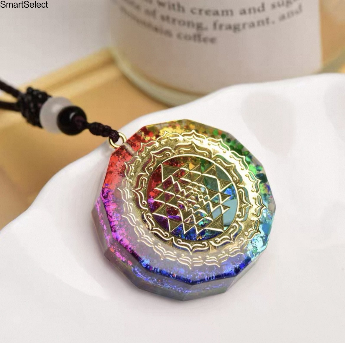 Natural Crystal Orgonite Pendant 7 Chakra Healing Talisman Necklace Women Men