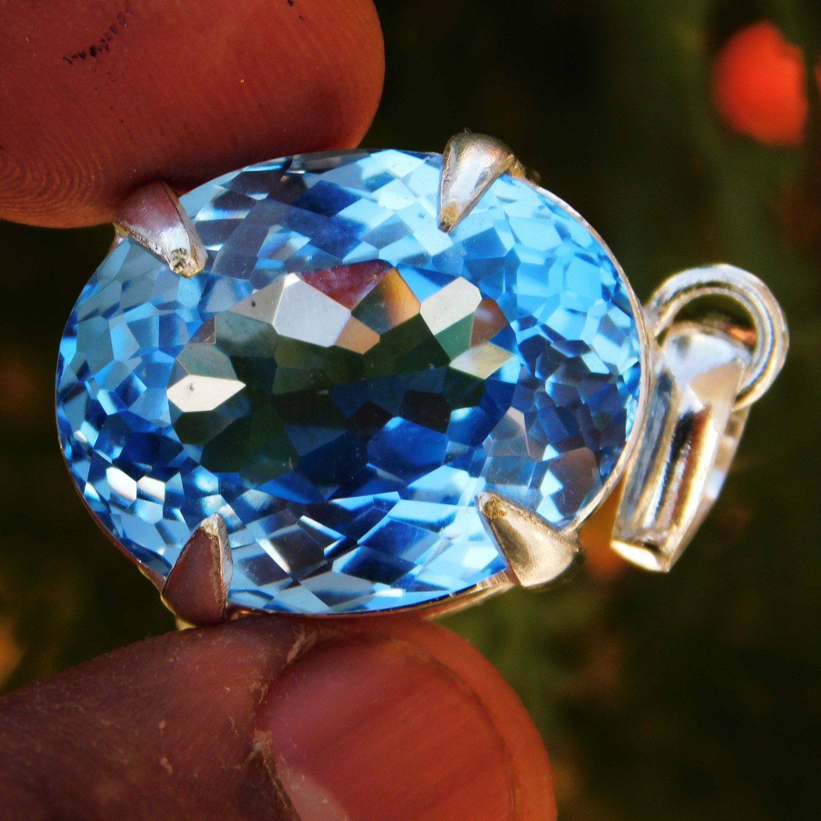 Natural 55.30 CT Certified Blue Sapphire Loose Gemstone Pendant 925 Solid Silver