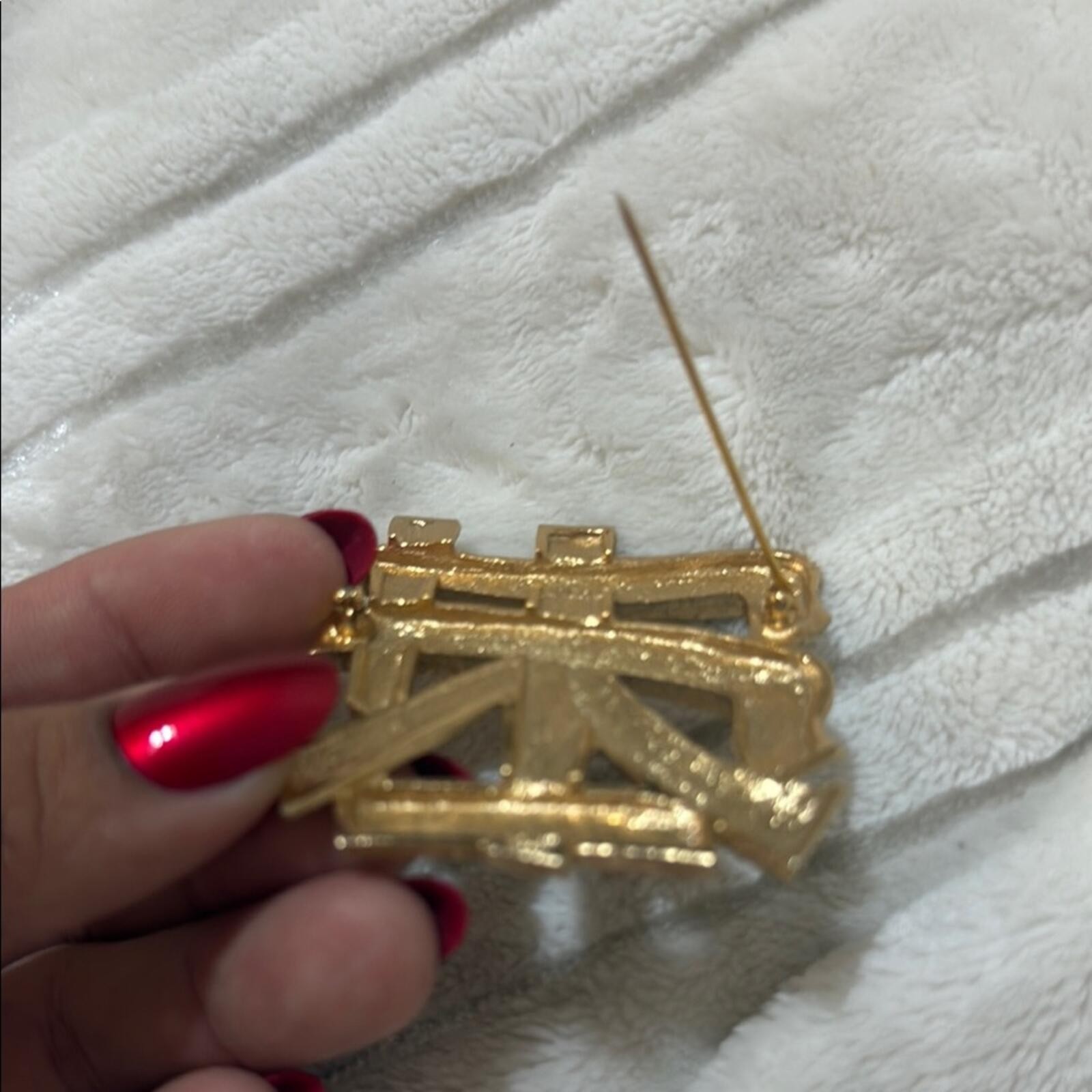 Napier Textured Gold Brooch