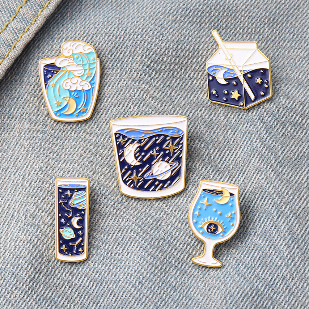 Cartoon Enamel Brooch Pin Halloween Ghost Moon Phase Collar Badge Corsage Gift