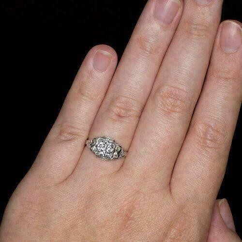 2.45Ct Round Cut Simulated Whit Diamond Wedding Women Ring 14k White Gold Plated