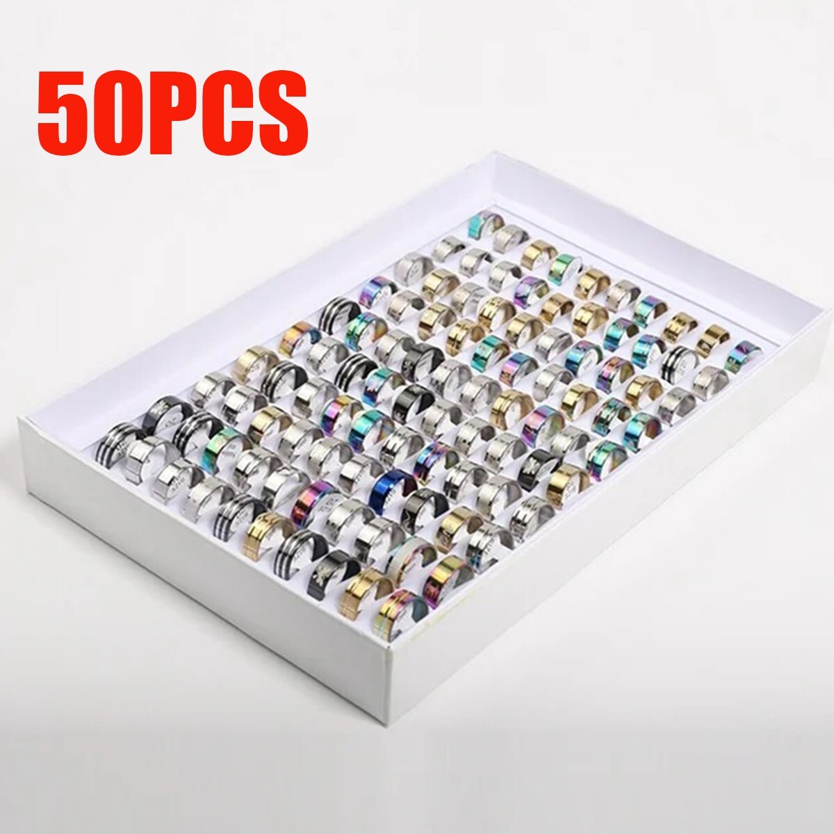 LOT 50pcs Stainless Steel Rings Wholesale Men Women Fashion Jewelry lot