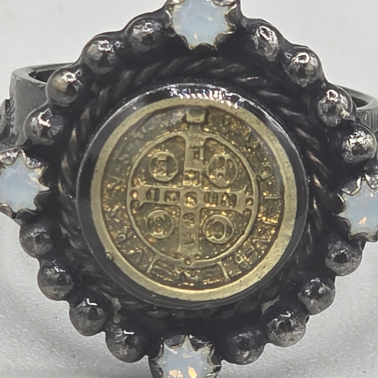 Virgins Saints & Angels VSA San Benito Ring Gunmetal Size 7.75