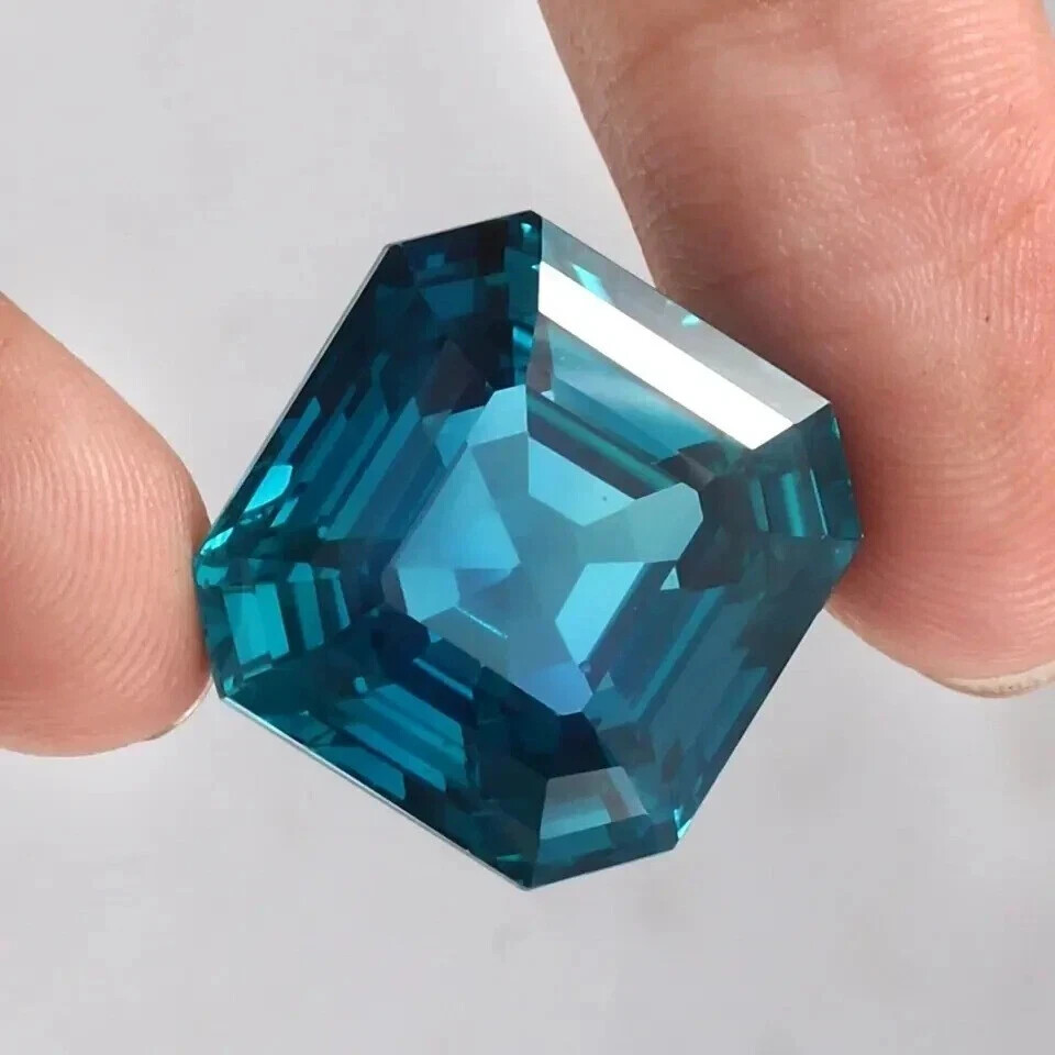 10 Ct Natural Indicolite Blue Green Tourmaline Asscher Cut Loose Gemstone