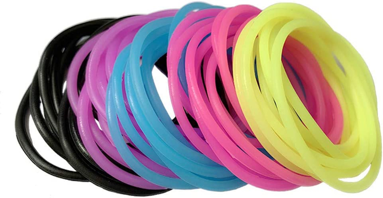 50PCS Neon Jelly Bracelets Silicone Glow in Dark 80s Party Favors Kids Adults