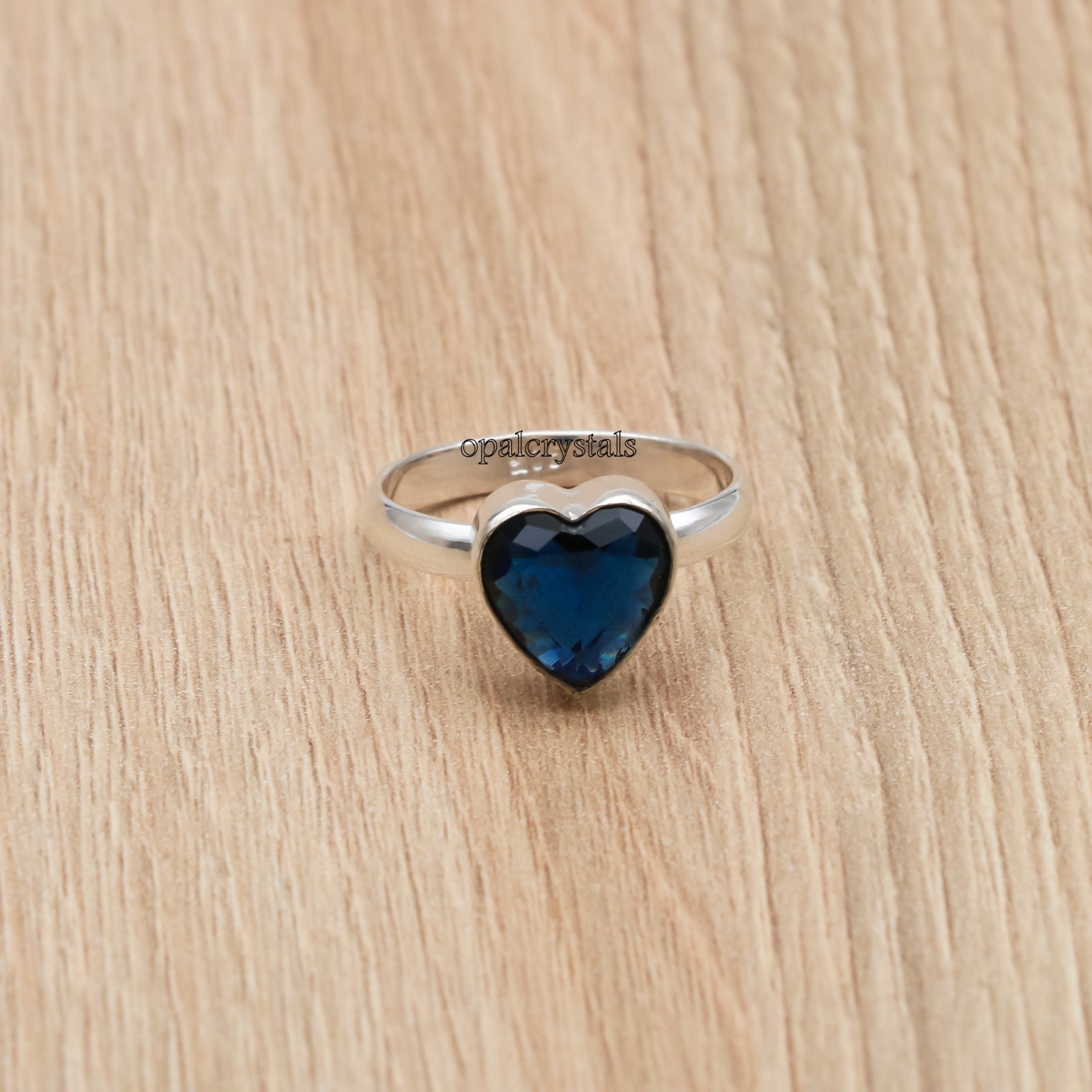 Blue Sapphire Gemstone 925 Sterling Silver Ring Handmade Jewelry Ring For Gift