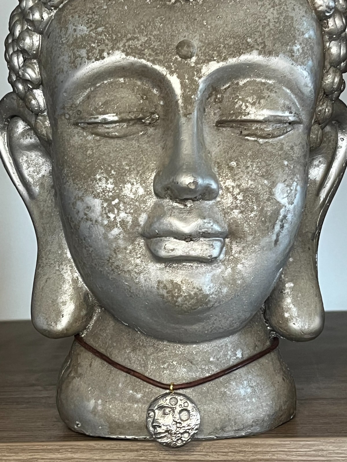 Metal Casted Moon Face Necklace Design