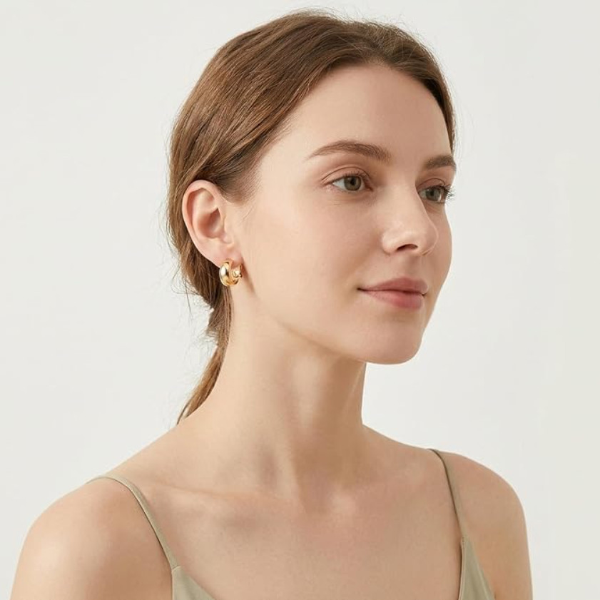 6 Pairs Gold Clip On Earrings for Women Non Pierced Chunky Twisted Knot Set