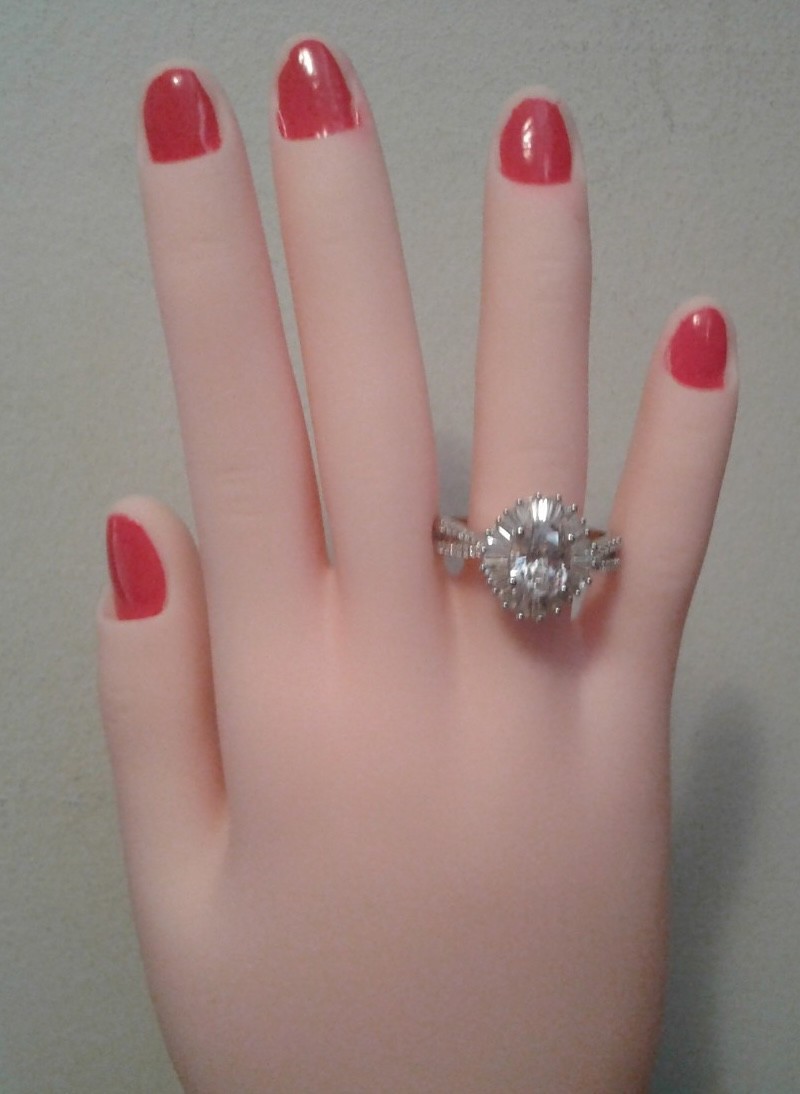 BJH048 Oval,Round & Baguette Bella Luce Center Design Halo Ring 4.28ctw. Size 10