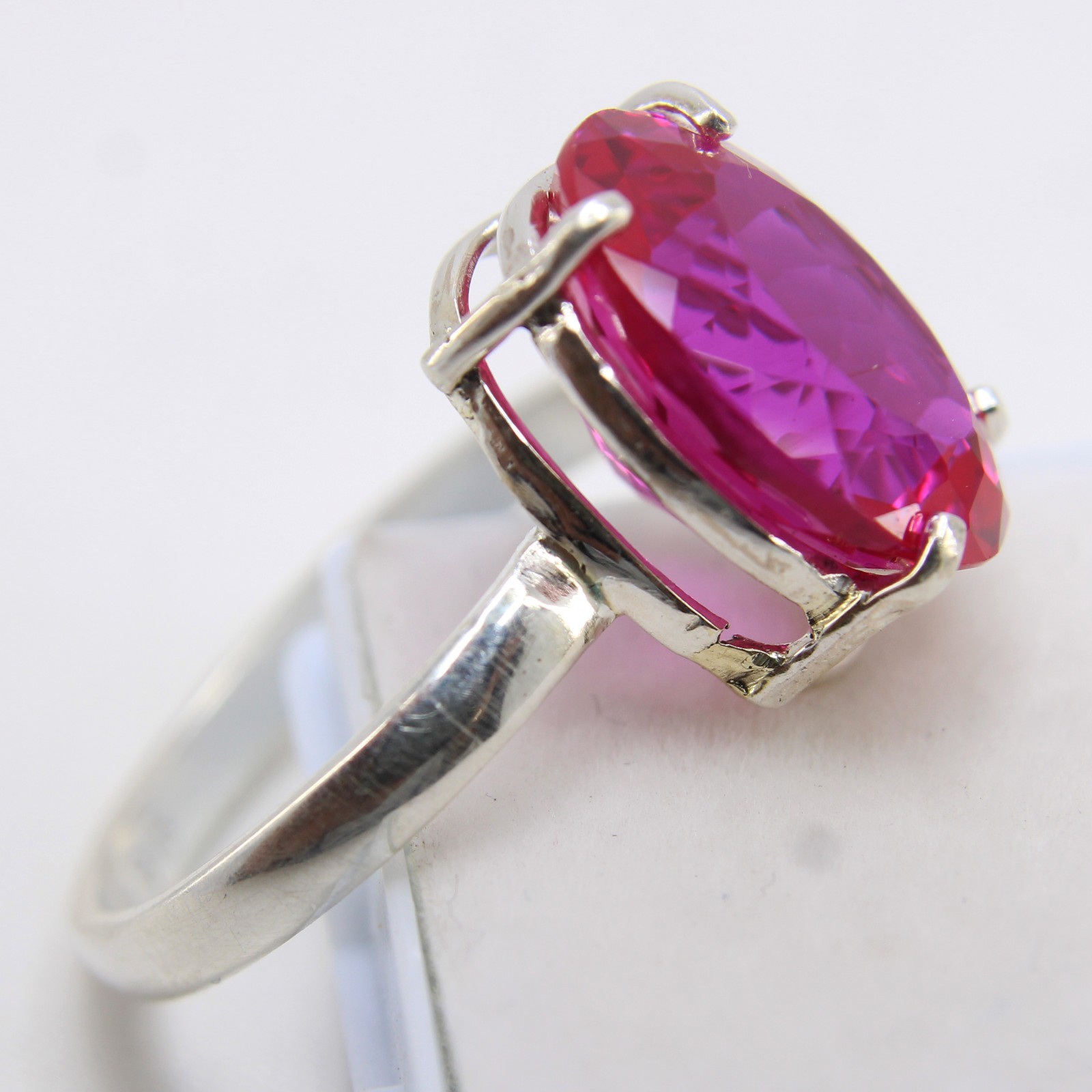 5.54 Gms Certified Natural Pink Sapphire Oval Silver 925 Ring Gift For Her