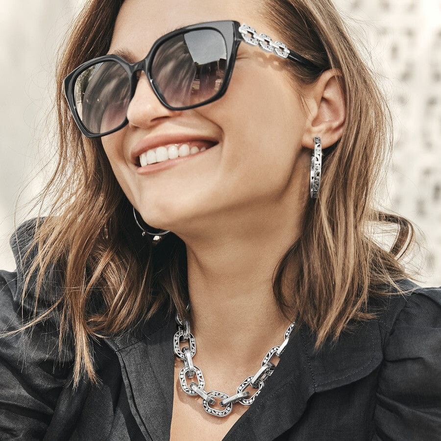NWTag Brighton CONTEMPO LINX Square Sunglasses UVA/UVB Crystals MSRP $138