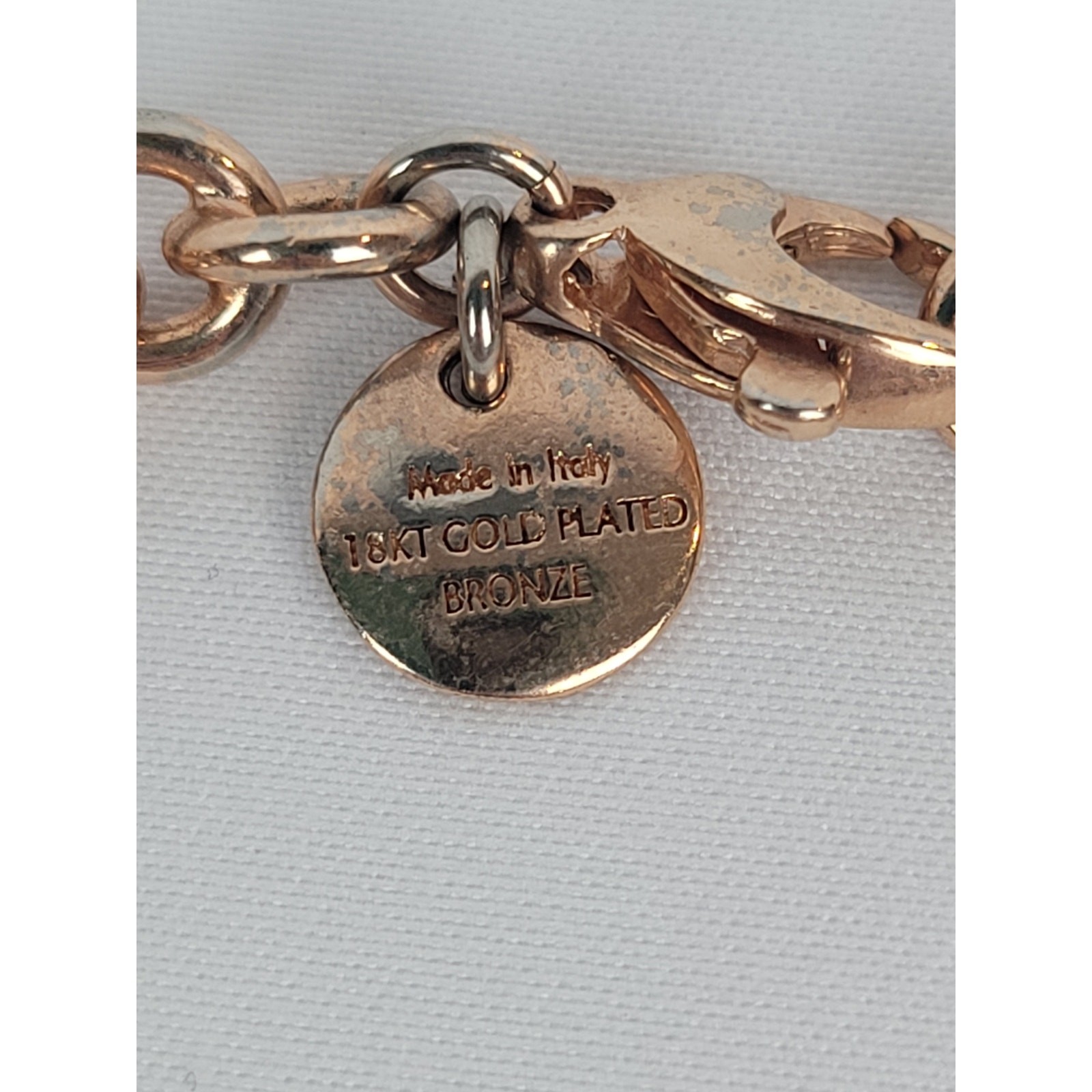 Bella Diva 18kt Rose Gold Plated Bronze Roman Coin Charm Vintage Bracelet
