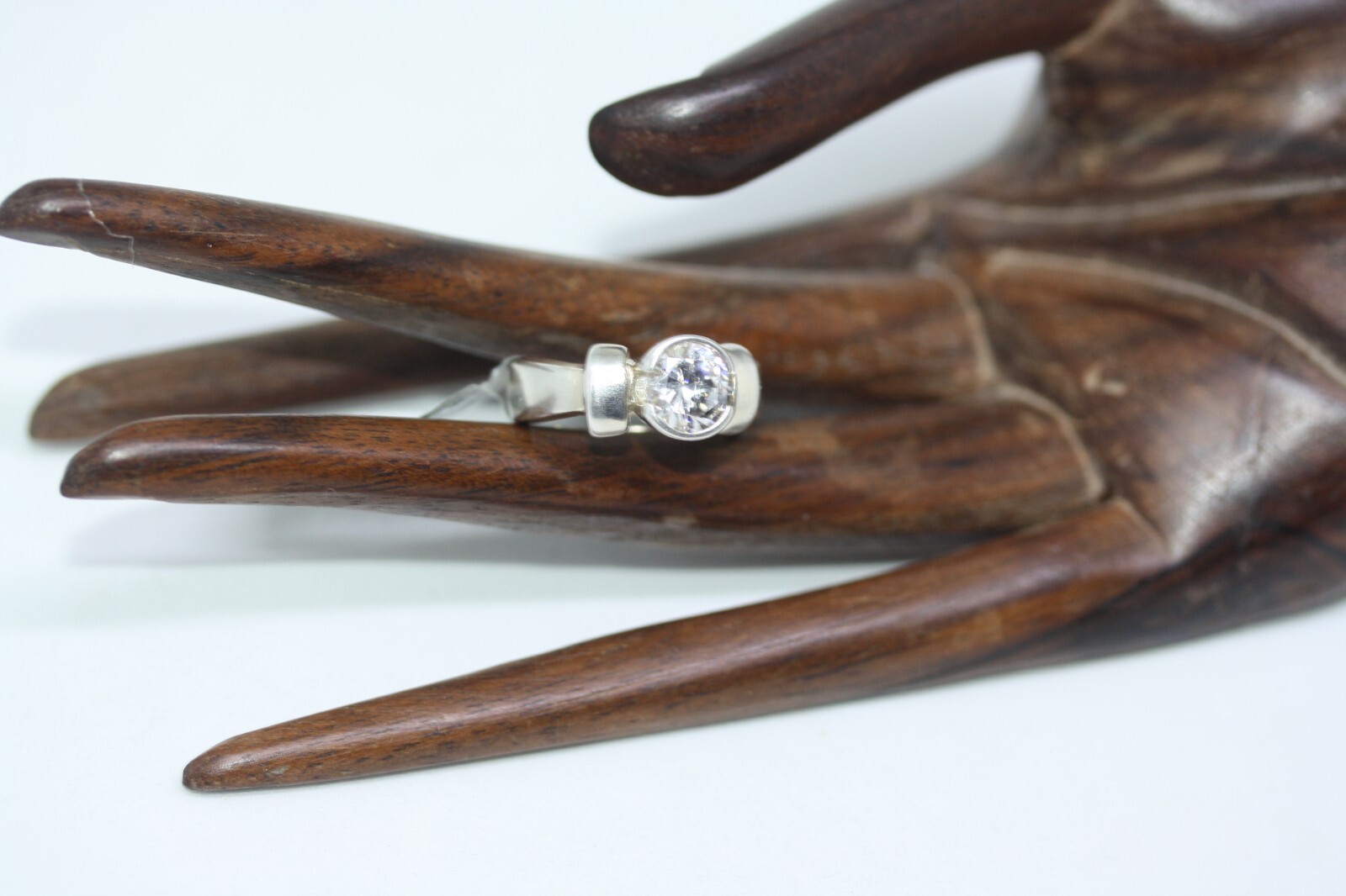 New Mexican 925 Silver Channel Set 1.5 CT Round CZ Women’s Designer Ring Sz 5.75