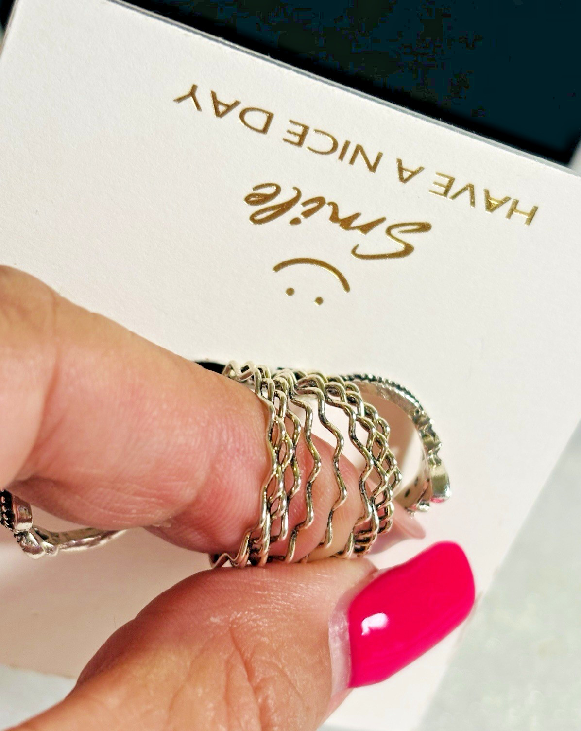 7pc Women Boho Silver Tone Ring Set Snake Elephants and Other Fashion Styles