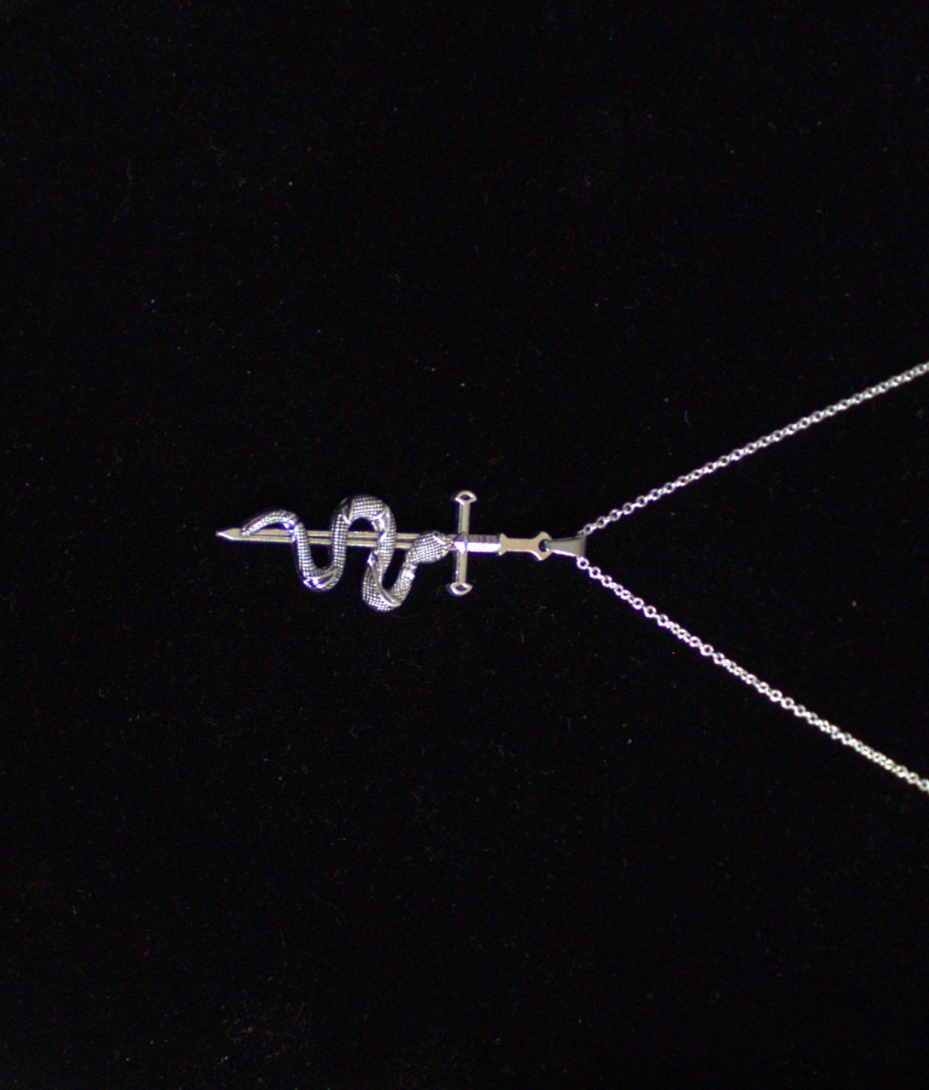1 Sword & Snake Necklace 20 Inch Rolo Silver Chain Gift Any Occasion Sexy Gothic