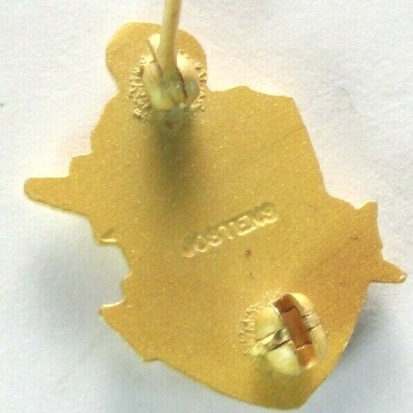 Brooch Pin – Signed Jostens – Breck – Honor God Country – Black Enamel Gold Tone