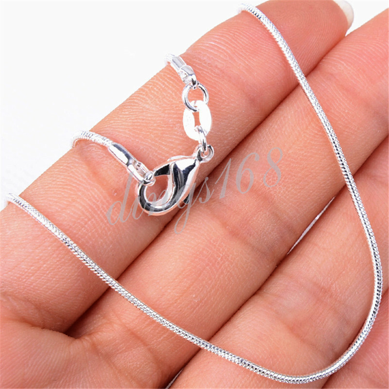 Real 925 Sterling Silver Tarnish-Free 1.2mm 18 inch Italian Snake Chain Necklace