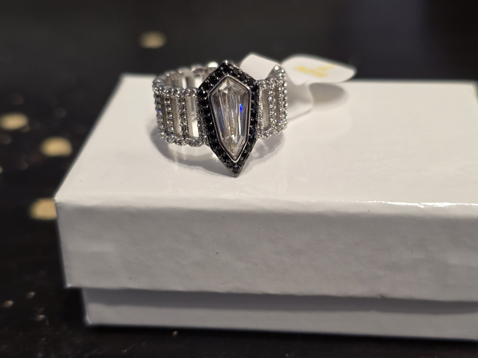Ring Bomb Party Untamed Ring “Velvet Ambush” Size 7 Rhodium & Hematite Plating