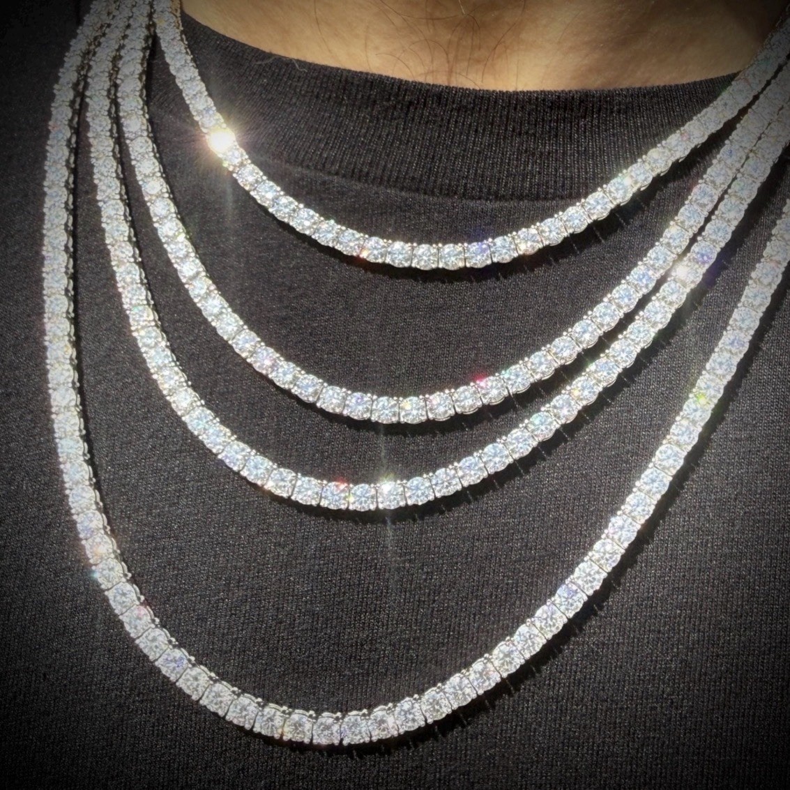GRA Certified Moissanite Tennis Chain & Bracelet | 925 Sterling Silver Unisex