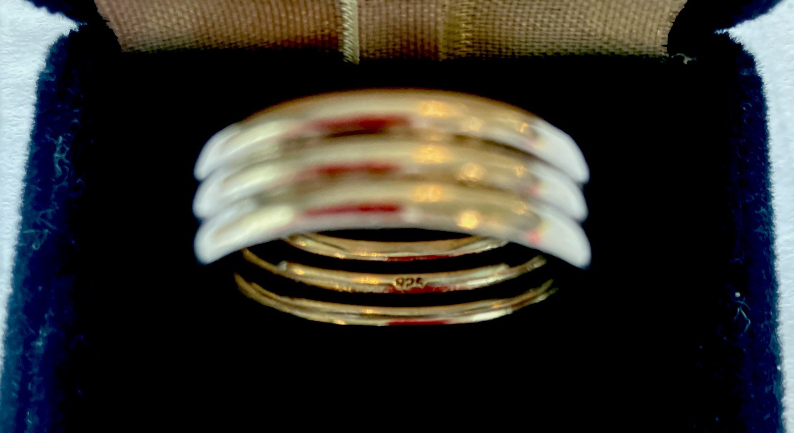 Sterling Silver 925 3-Band Ring Size 10 PreOwned Good Condition