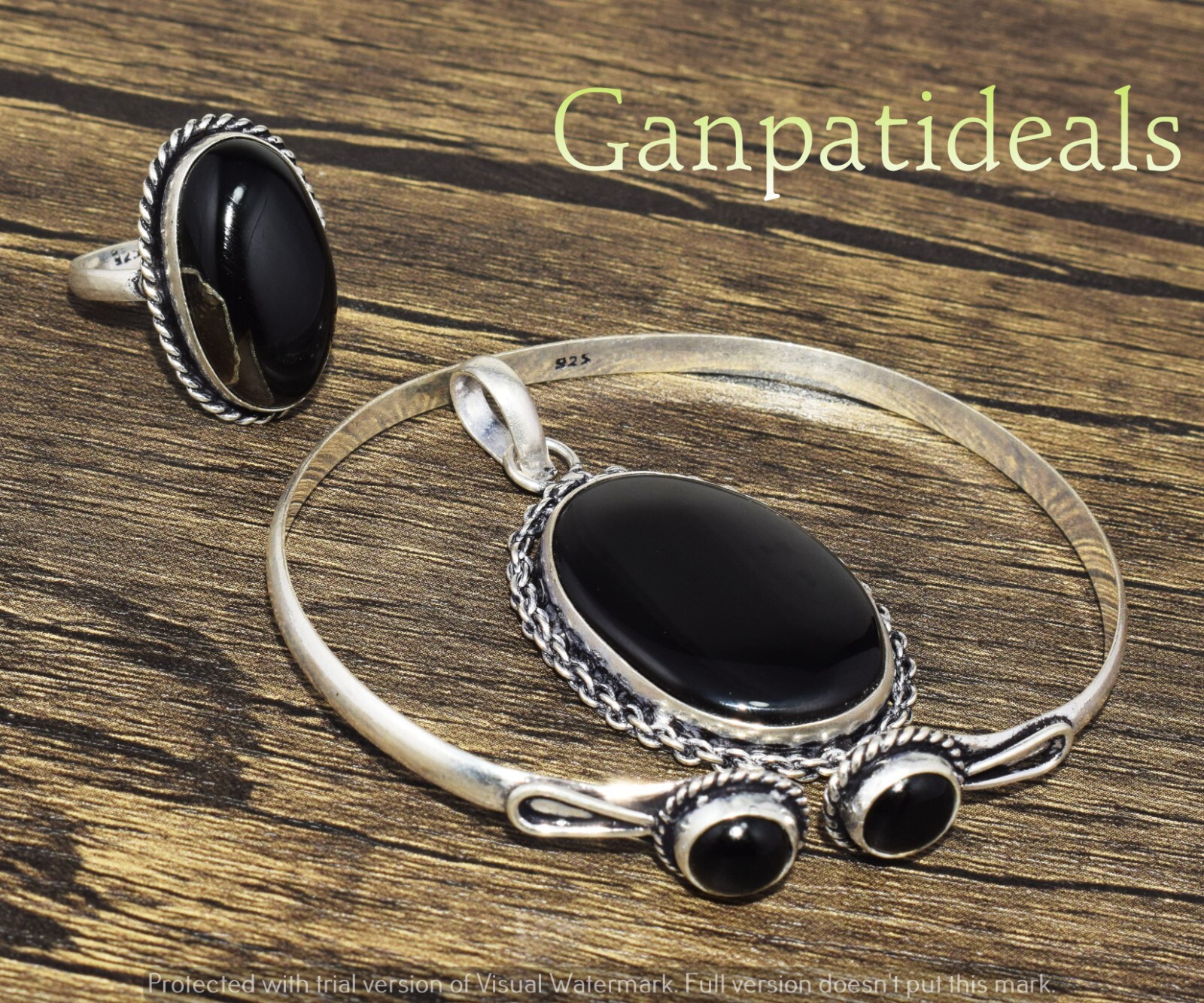 Black Onyx Mix Shape 3pcs Combo Set 925 Silver Plated Wholesale Lot Jewelry
