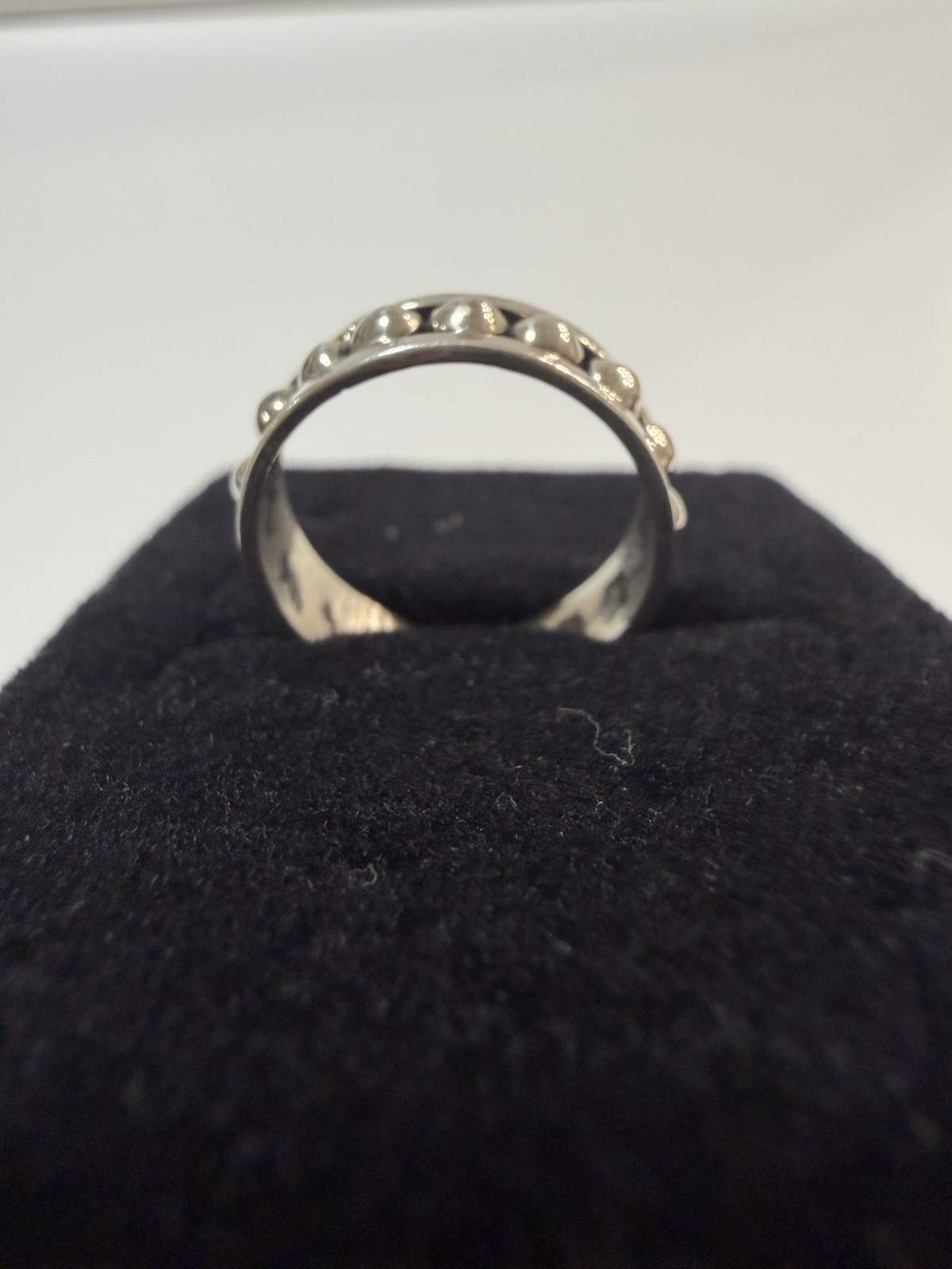 Vintage Mexico 925 Sterling Silver Beaded Ball Band Ring!Size 5.5-6!