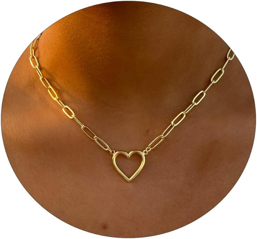 Dainty Gold Necklace for Women 14K Gold Plated Necklaces for Her Delicate Love H