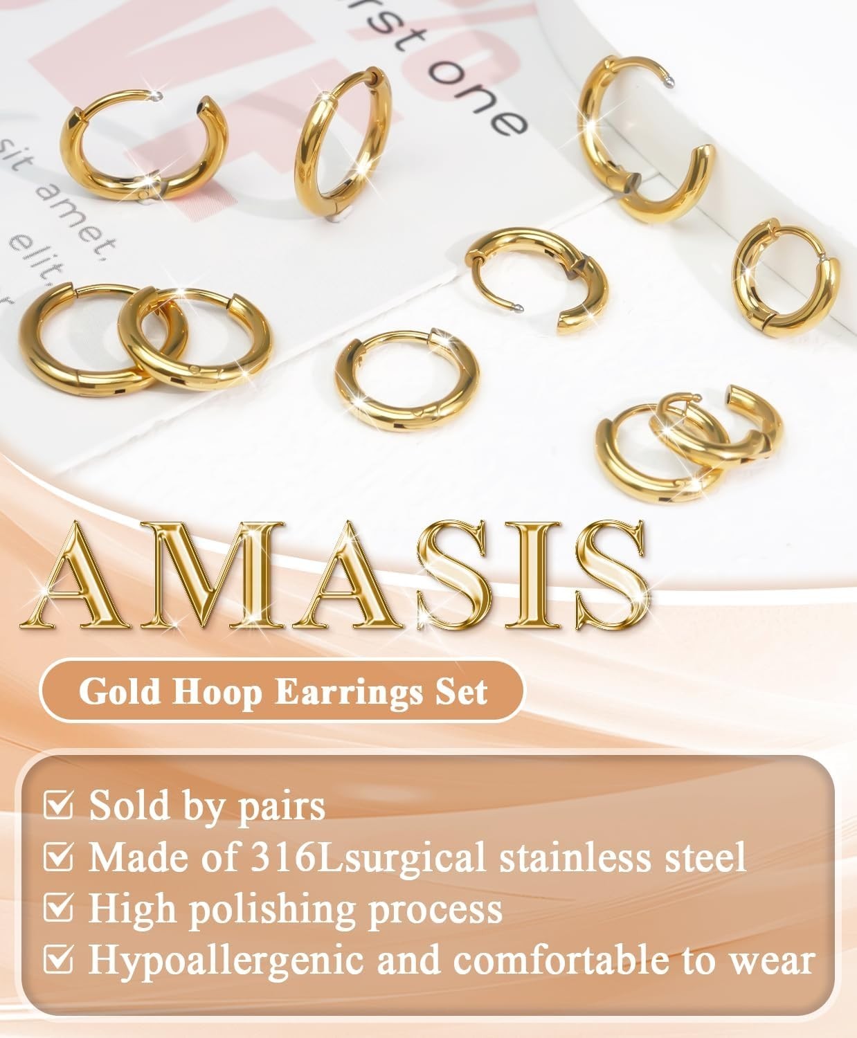 Minimalist 316L Stainless Steel Earrings – Elegant Huggie Hoop for Any Occasion
