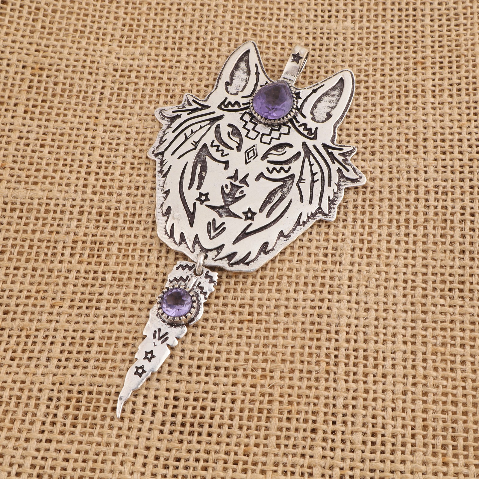 925 Silver Pear Iolite Stone Ethnic Trendy Handmade Unique Boho Pendant Jewelry
