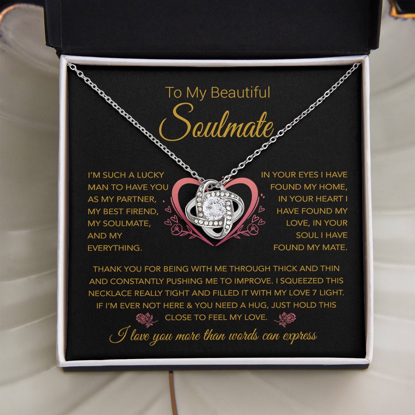 To My Soulmate Necklace, Vanlentines Gifts For Women, Anniversary Gift