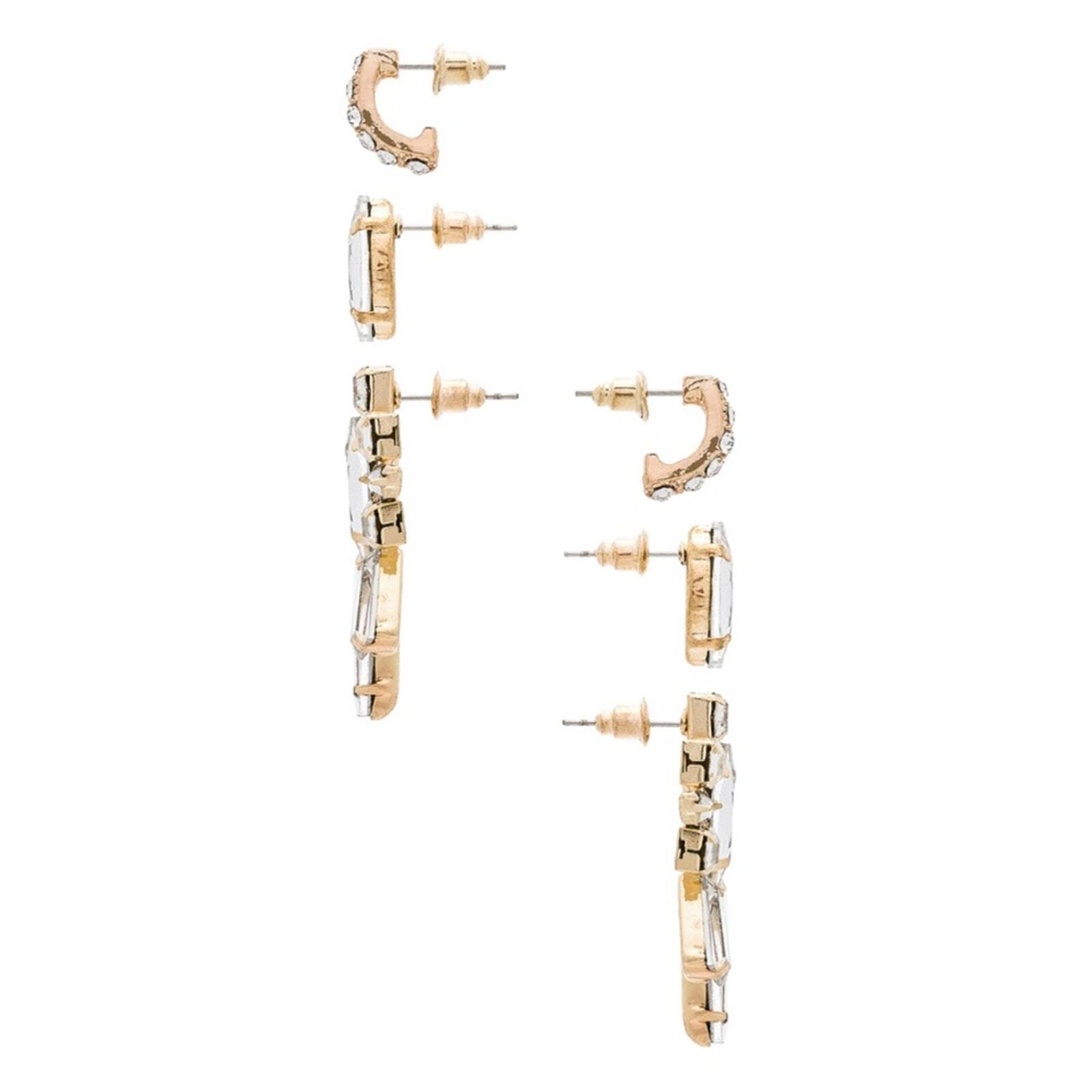8 Other Reasons Gold & Crystal Trish Necklace & Earrings Four Piece Set NWT
