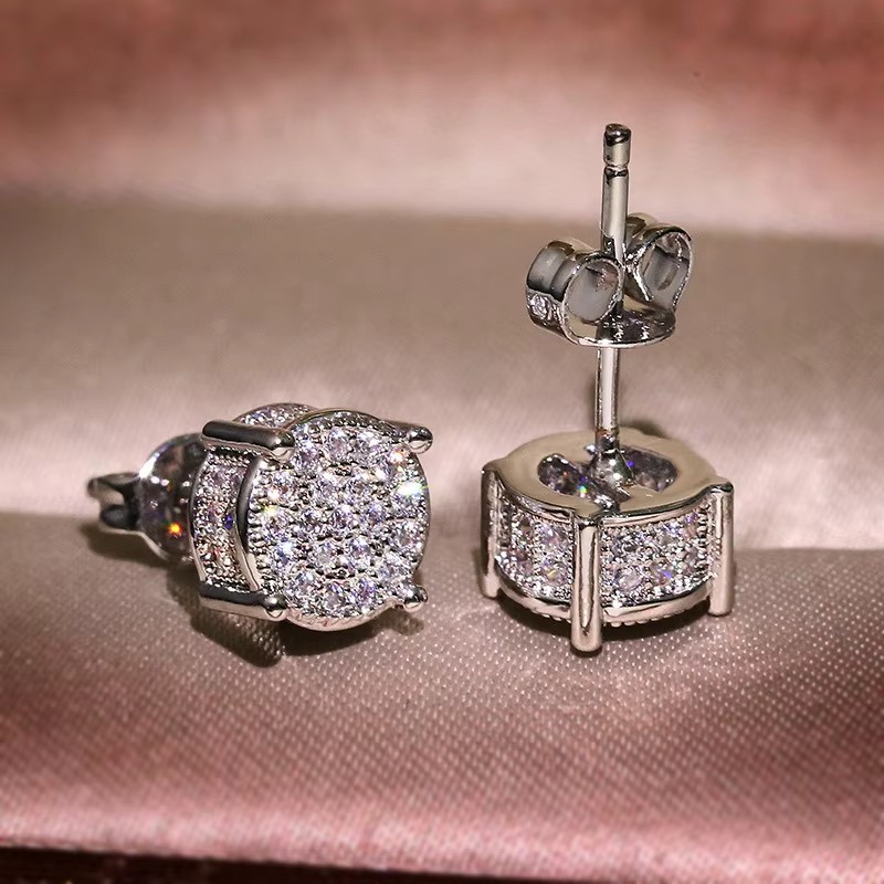 Elegant Stud Earring Alloy Round Women’s Earrings Jewelry Wedding Engagement