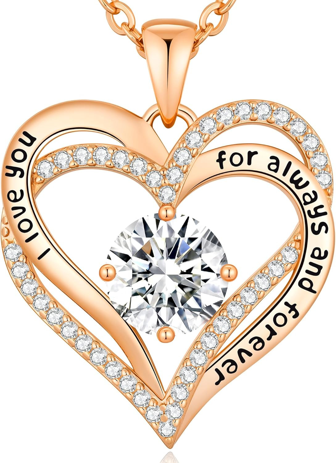 Forever Love Heart Necklaces for Women, Wedding Anniversary, Valentine’S，Birthda