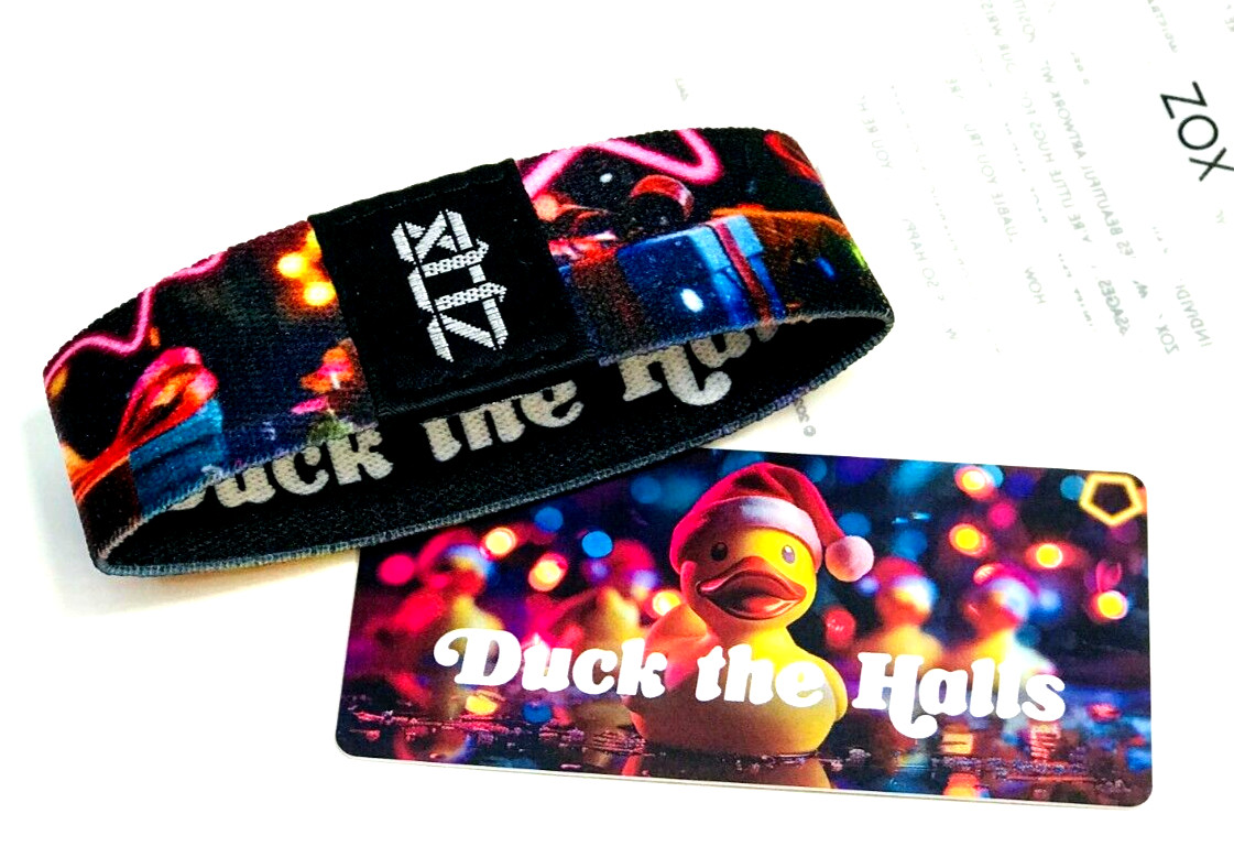 ZOX **DUCK THE HALLS** Silver Strap NIP band w/Card You Choose Size NIP