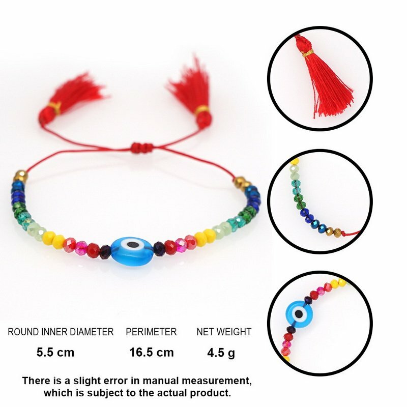 Lucky Evil Eye Beaded Bracelet Handmade Red Rope Adjustable Bangle Jewelry Gifts